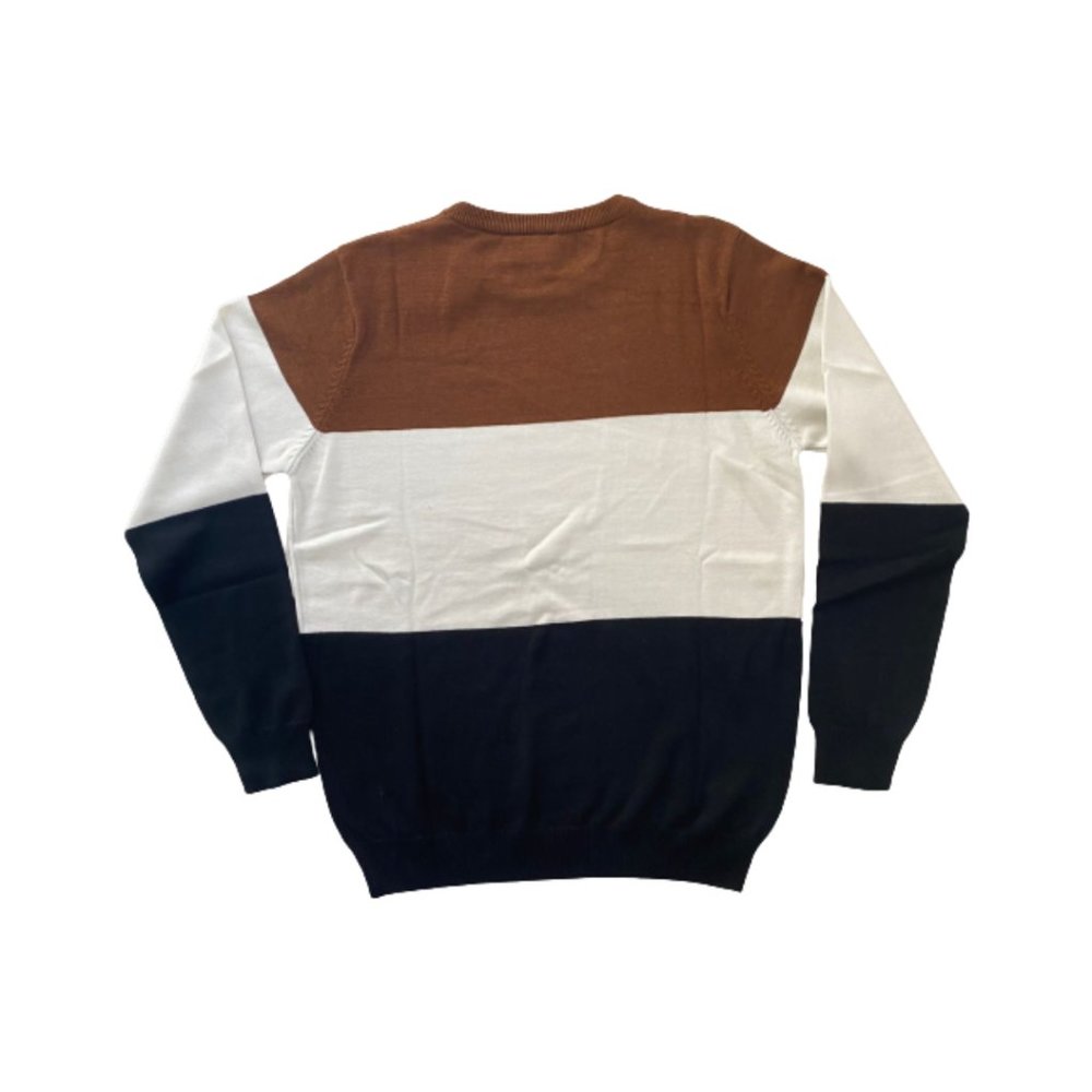 NWT Hugo Boss Men's Fine-Knit Cotton Sweater With Striped Trims  Large - Picture 5 of 6